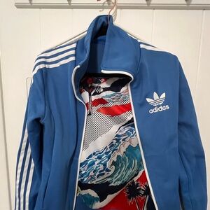 Adidas Blue Track Jacket with Black Interior